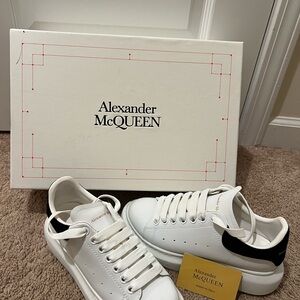 Alexander McQueen White Sneakers with Black Detail